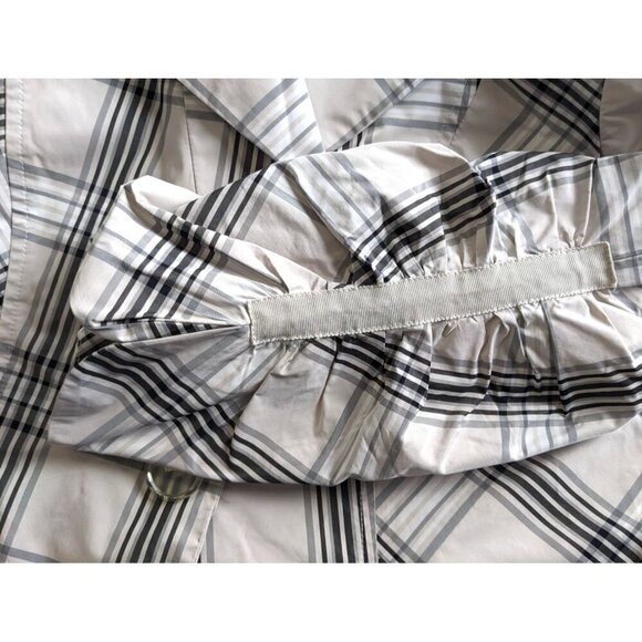 Vintage 90s DONNA DEGNAN Cream & Gray Plaid Windbreaker Blazer Size 10 - Picture 8 of 11